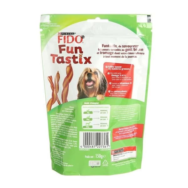 FIDO FunTastix - Bacon- och ostsmak - För hundar - 150 g