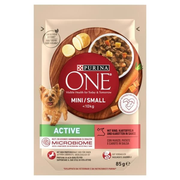 Våt mat Purina Mini/Small Active Beef Nötkött 85 g