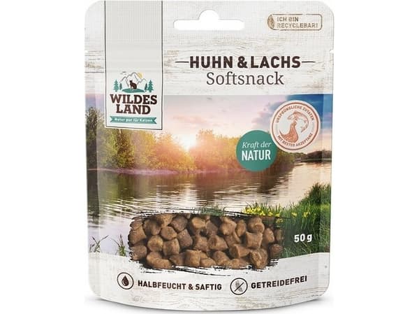 Wildes Land WL516395, Snacks, Katt, Voksen, Kylling, Laks, 50 g, Sukkerfri