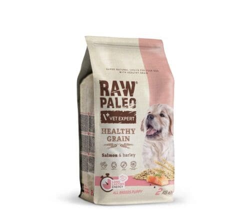 VetExpert Raw Paleo Healthy Grain Salmon & Barley Puppy - Tørfoder til hunde - 2 kg