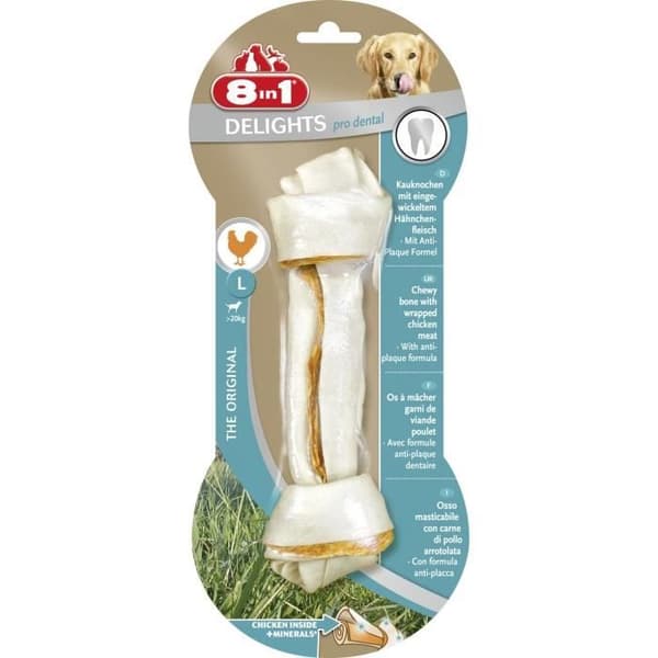 8in1 Dental Delights Chicken Chew Bone - Stort - För hundar - Etui med 6 paket