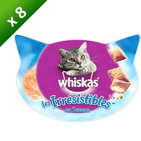 WHISKAS Les Irrésistibles behandlar - Med lax - För katter - 60 g (x8)