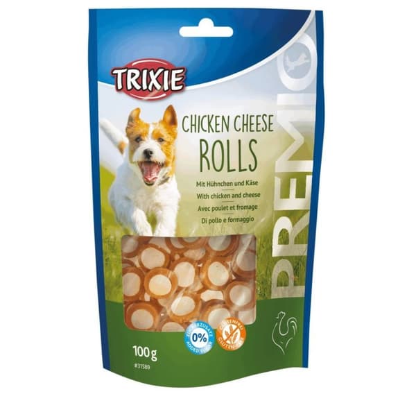 Herkku koirille Premio kanajuustokääryleet, 100 g