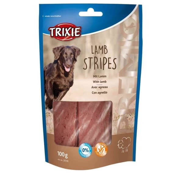 Herkku koirille Premio lampaan raidat, 100 g