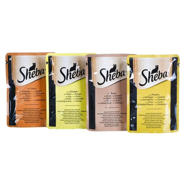 Kattmat Sheba Delicacy Kyckling Kalkon Anka Fåglar