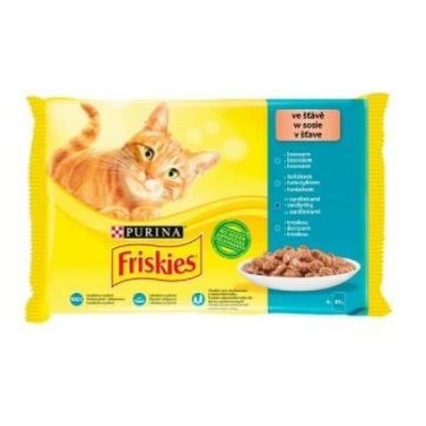 Kattemad Purina Mix Laksefarvet Tun Torsk 4 x 85 g