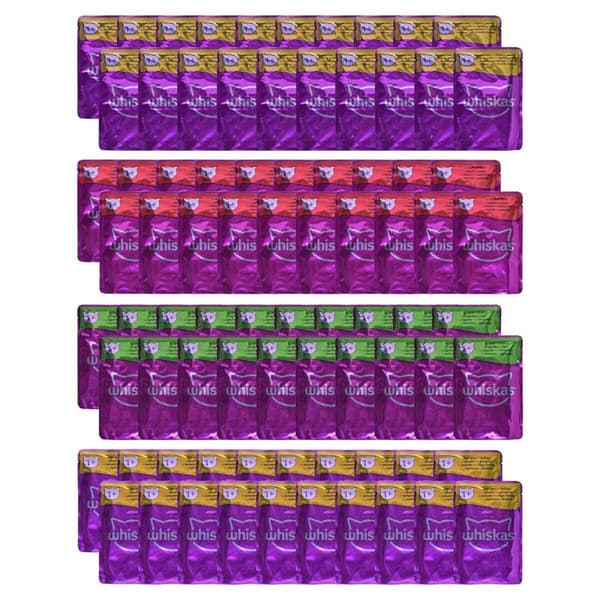 Kissanruoka Whiskas Classic Meals Kana Nauta Karitsa Linnut 80 x 85 g
