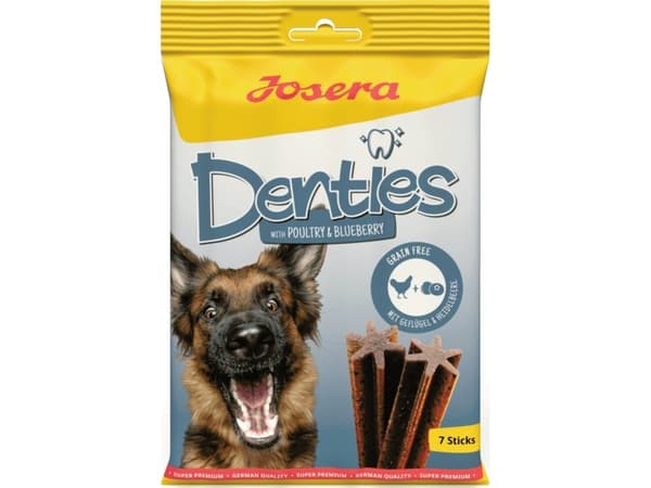Josera Denties Poultry&Blueberry, Herkkupalkinto, Koira, Aikuinen, Mustikka, Siipikarja, 180 g