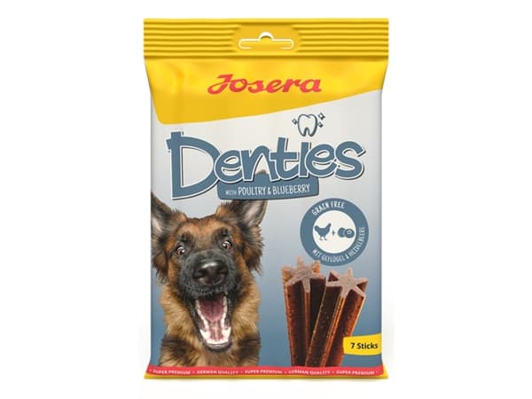 Josera Denties Poultry&Blueberry, Herkkupalkinto, Koira, Aikuinen, Mustikka, Siipikarja, 180 g