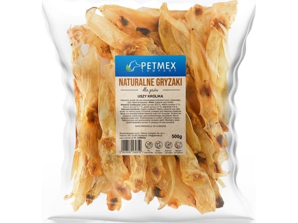 Petmex PETMEX PETMEX Ucho królika gryzak luonnollinen 500g