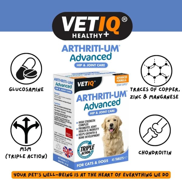 Lisäravinteet ja vitamiinit Mark & Chappell VETIQ ARTHRITI-UM ADVANCED