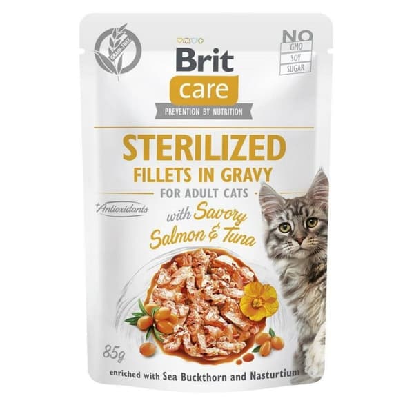 Kattemad Brit Sterilized Laksefarvet Tun 85 g