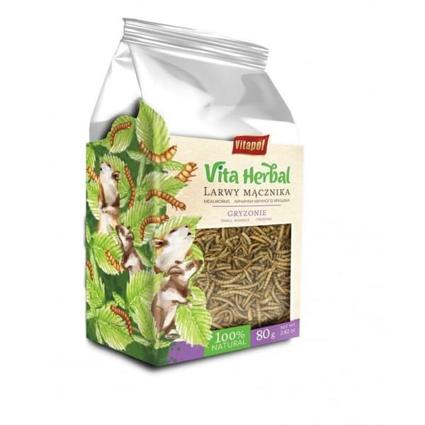 Foder Vitapol Vita Herbal Mealworm larvae Gnagare 80 g