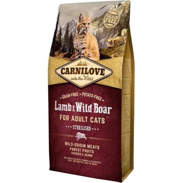 Kissanruoka Carnilove Lamb & Wild Boar Sterilised 6 Kg