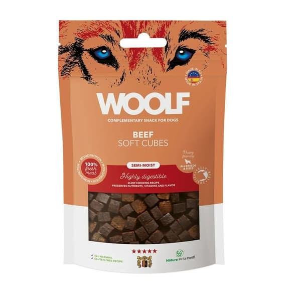 Koiran makupala Woolf Soft Cubes Beef Pihvi 100 g