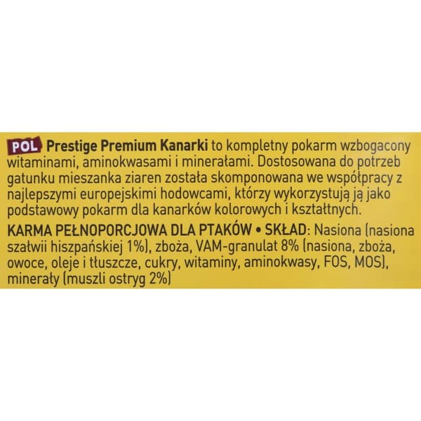 Fuglefoder Versele-Laga Prestige Premium Canaries 2,5 kg