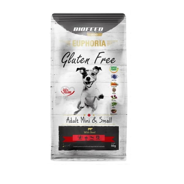Foder Biofeed Euphoria Grain Free Small and miniature breeds Beef Oksekød