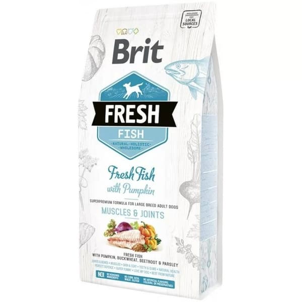 Foder Brit Fresh Muscles & Joints Fish Vuxen Fisk 12 kg