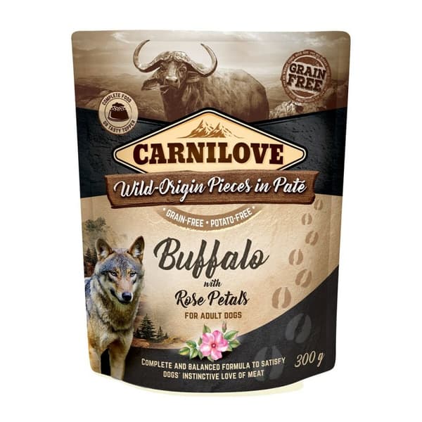 Våt mat Carnilove Wild Buffalo & Rose petals 300 g