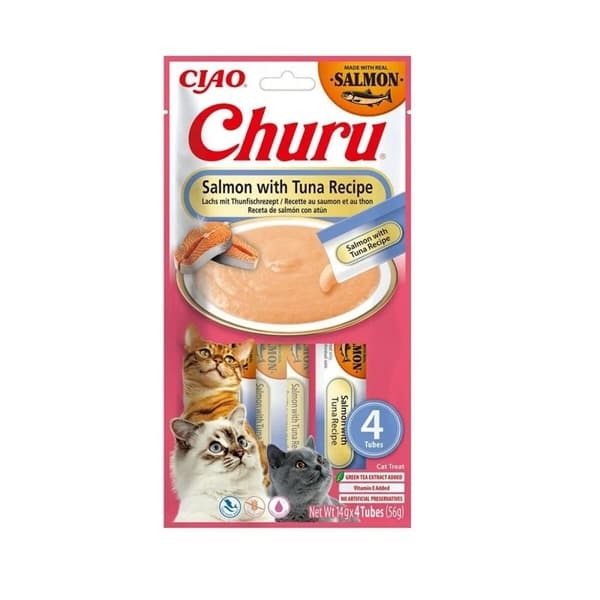 Snack for Cats Inaba Churu Salmon with tuna recipe Snack for Cats Inaba Churu Salmon with tuna recipe