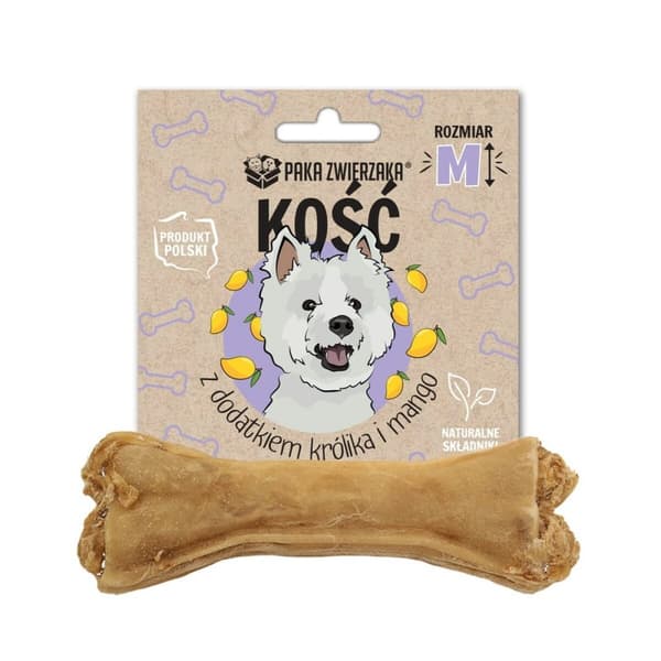 Hundgodis Paka Zwierzaka Bone with rabbit and mango M 12 cm Kanin 55 g