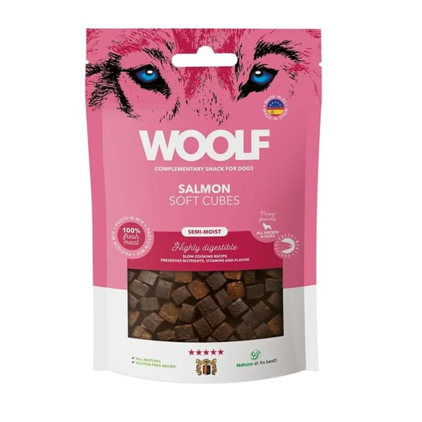 Hundgodis Woolf Soft Cubes Salmon Lax 100 g