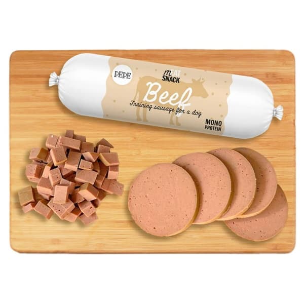 Hundgodis Paka Zwierzaka Pepe Sausage beef Nötkött 200 g