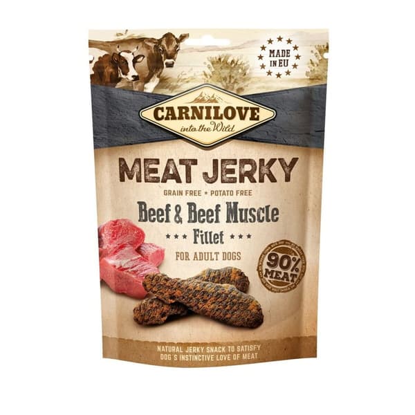 Rehu Carnilove Meat Jerky Beef & Beef muscle fillet Aikuinen Turkki Nauta 100 g