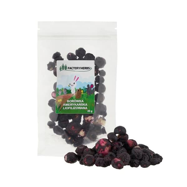 Kanin ruoka Factoryherbs Freeze-dried blueberries Chinchilla Marsu Hamsteri Rotta Hiiri Jyrsijät Linnut