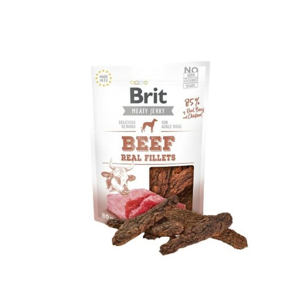 Koiran makupala Brit Jerky Beef Real Fillets Kana Nauta 80 g