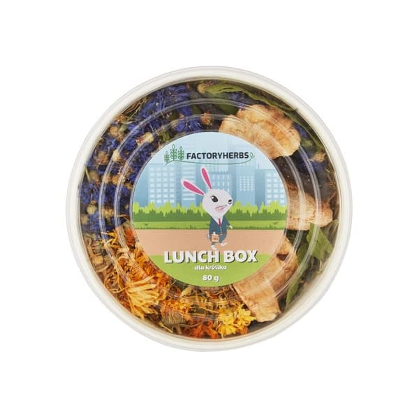 Kanin ruoka Factoryherbs Lunch Box Chinchilla Kilpikonna Jyrsijät Papukaija Kanarialintu Linnut 80 g