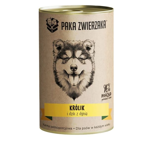 Kostea ruoka Paka Zwierzaka Rabbit and boar with pumpkin Villisika 400 g