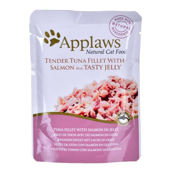 Kattemad Applaws Tuna fillet with salmon in jelly Laksefarvet Tun Fisk 70 g