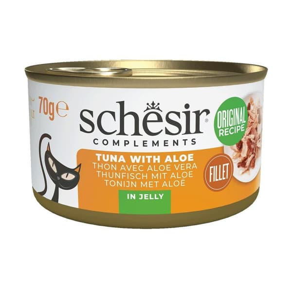 Kattemad Agras Pet Foods SCHESIR Complements Tuna with aloe in jelly Fisk 70 g