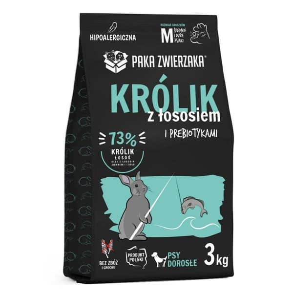 Rehu Paka Zwierzaka Rabbit with salmon M Kani 3 Kg