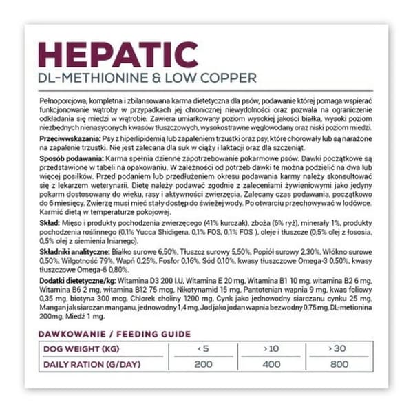 Våd mad VETEXPERT Hepatic Dog Kød 400 g