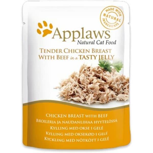 Kattemad Applaws Chicken Breast with Beef in Jelly Kylling 70 g