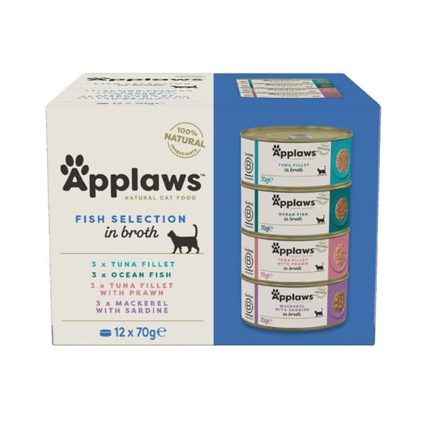 Kattmat Applaws Fish selection multipack in broth Fisk 70 L