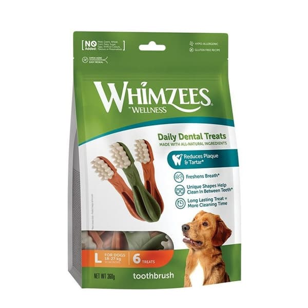 Hundgodis Whimzees Adult Toothbrush L Grönsaker 360 g