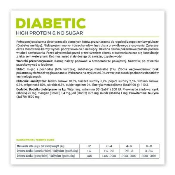 Kattmat VETEXPERT Diabetic Cat Kyckling 100 g