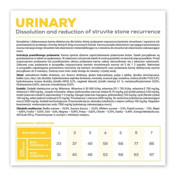 Foder VETEXPERT Urinary Cat 6 Kg