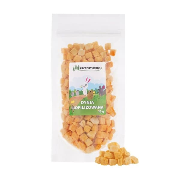 Kaninmat Factoryherbs Freeze-dried pumpkin Chinchilla Marsvin Hamster Råtta Mus Gnagare Fåglar