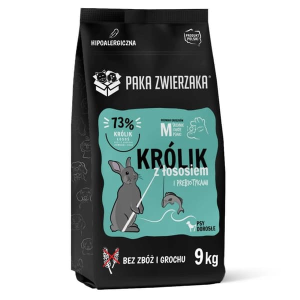 Foder Paka Zwierzaka Rabbit with salmon M Kanin 9 kg