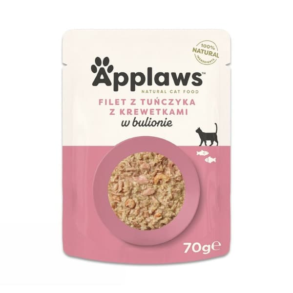 Kattmat Applaws Tuna Fillet with prawn in broth Fisk 70 g
