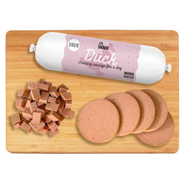 Hundgodis Paka Zwierzaka Pepe Sausage Duck Anka 200 g