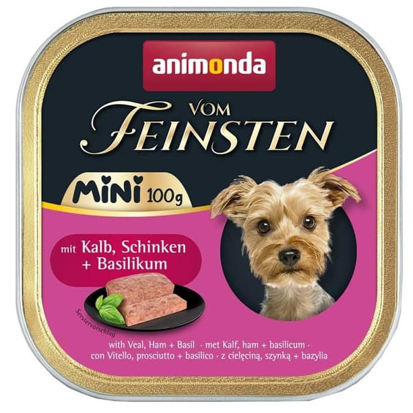 Kostea ruoka Animonda Vom Feinsten Adult Mini Veal, ham and basil Nauta 100 g
