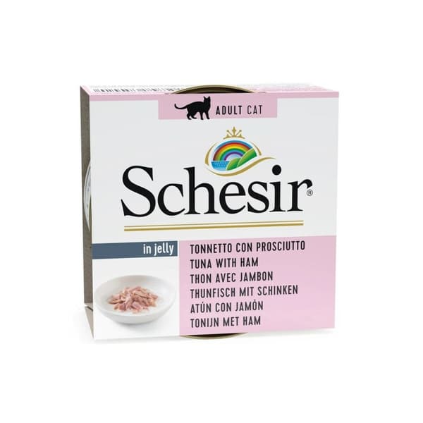 Kissanruoka Agras Pet Foods SCHESIR Tuna with ham in jelly Kala 85 g