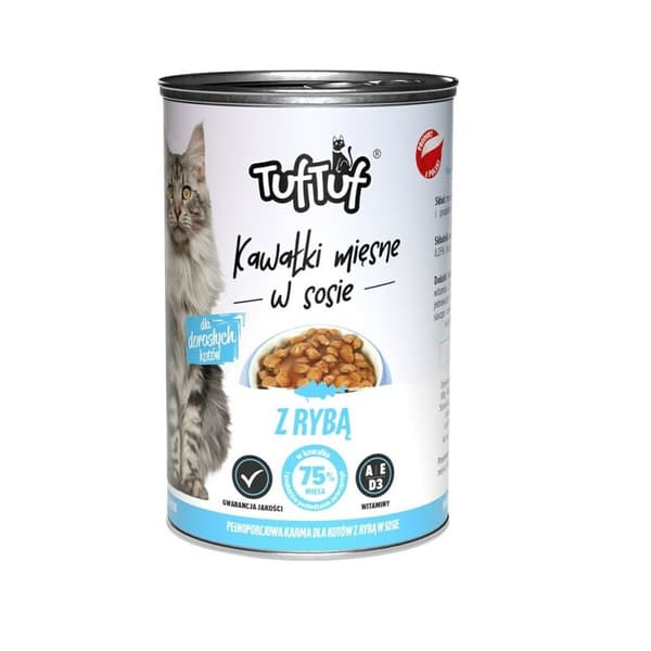 Kattmat Tuftuf Pieces of meat in sauce with fish Fisk 415 g