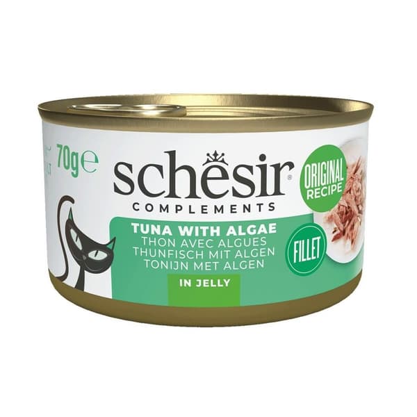 Kissanruoka Agras Pet Foods SCHESIR Complements Tuna with algae in jelly Kala 70 g