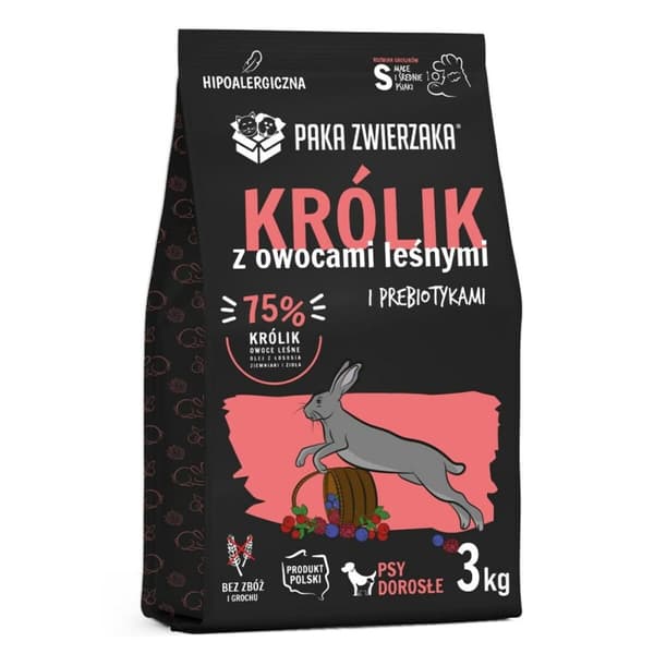 Foder Paka Zwierzaka Rabbit with forest fruits S Kanin 3 Kg